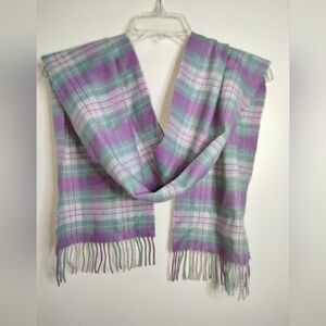 Elgin (Size 66x10) Multicolored Plaid Pattern 100% Cashmere Neck Scarf